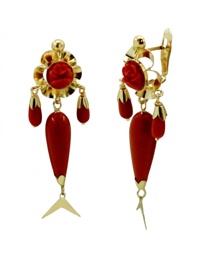 PENDIENTES ARQUILLO 6MM PERITAS COLOR CORAL .40MM.CATALAN