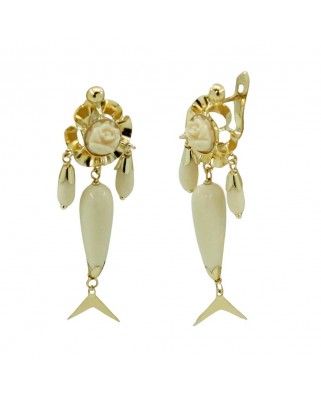 PENDIENTES ARQUILLO 6MM PERITAS COLOR MARFIL .40MM.CATALAN