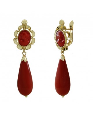 PENDIENTES ARQUILLO 8x6MM COLOR CORAL.38MM.