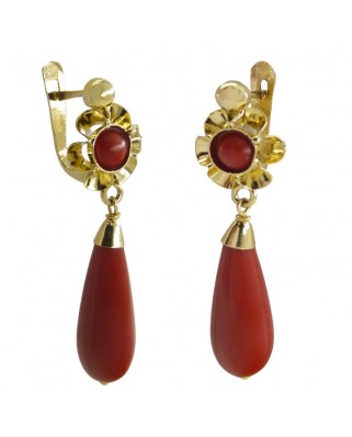 PENDIENTES ARQUILLO PERITA COLOR  CORAL,30MM,CATALAN