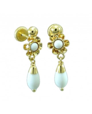 PENDIENTES ARQUILLO PERITA COLOR  MARFIL TORNILLO