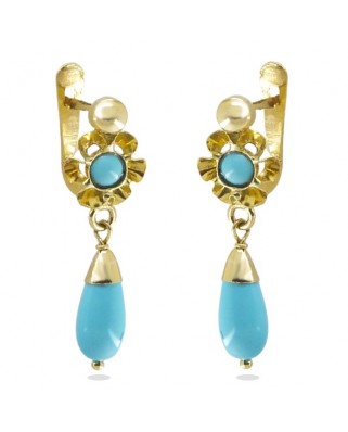 PENDIENTES ARQUILLO PERITA COLOR  TURQUESA .20MM.