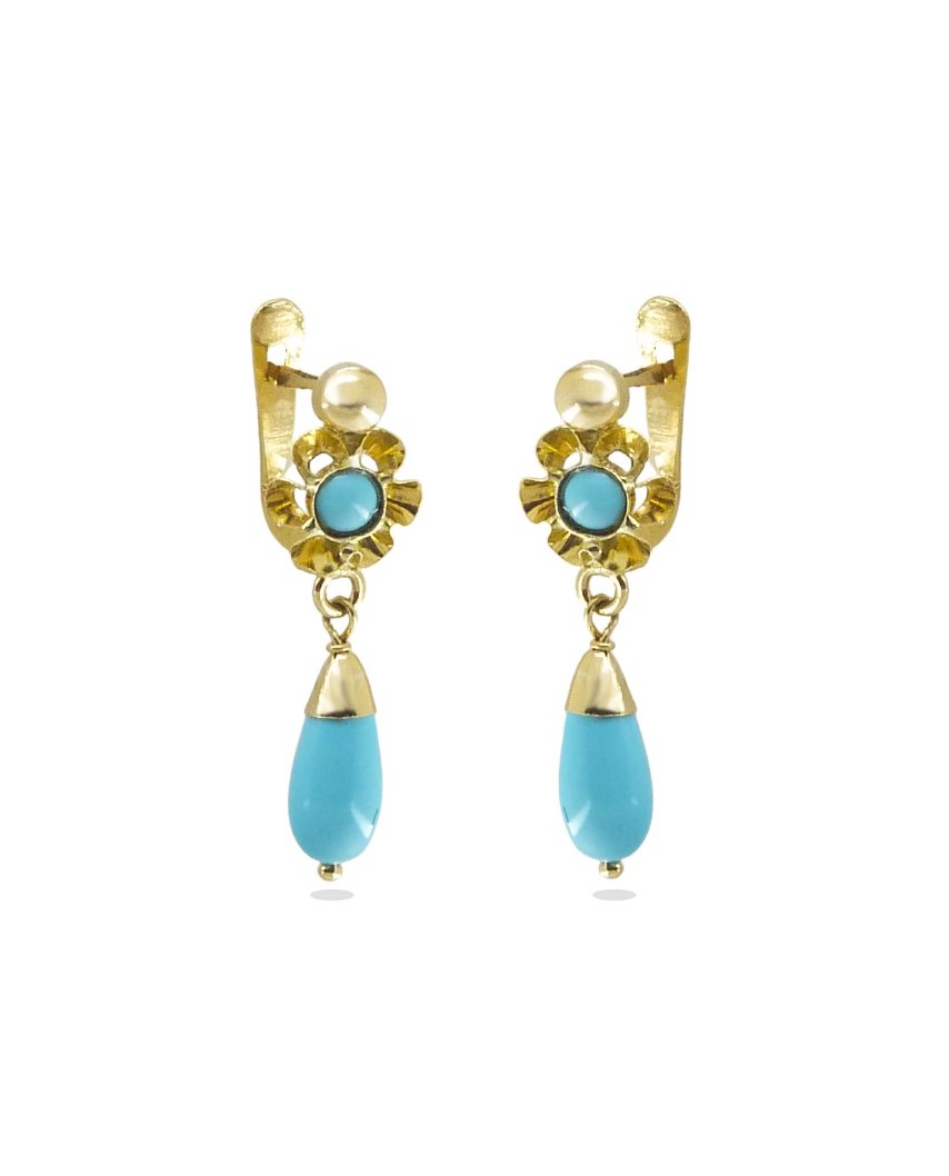 PENDIENTES ARQUILLO PERITA COLOR  TURQUESA .20MM.