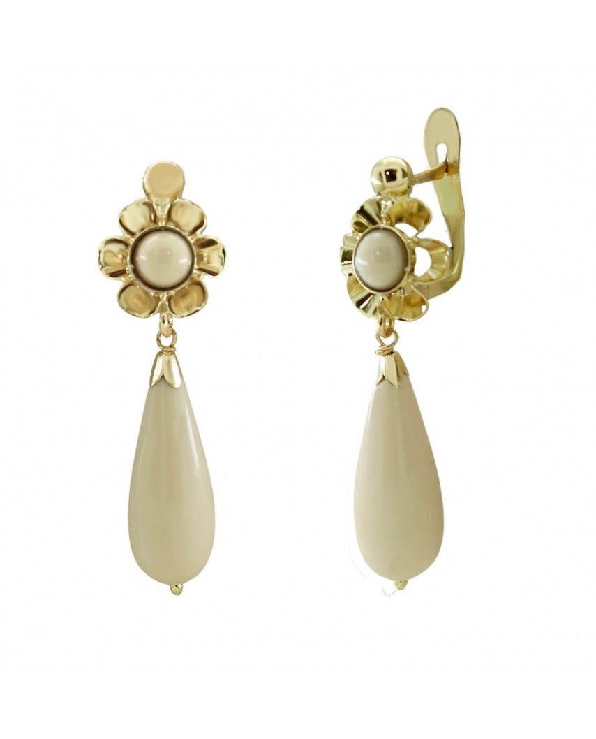 PENDIENTES ARQUILLO PERITA COLOR MARFIL.30MM.CATALAN