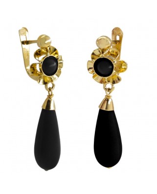 PENDIENTES ARQUILLO PERITA NEGRO 30MM CATALAN