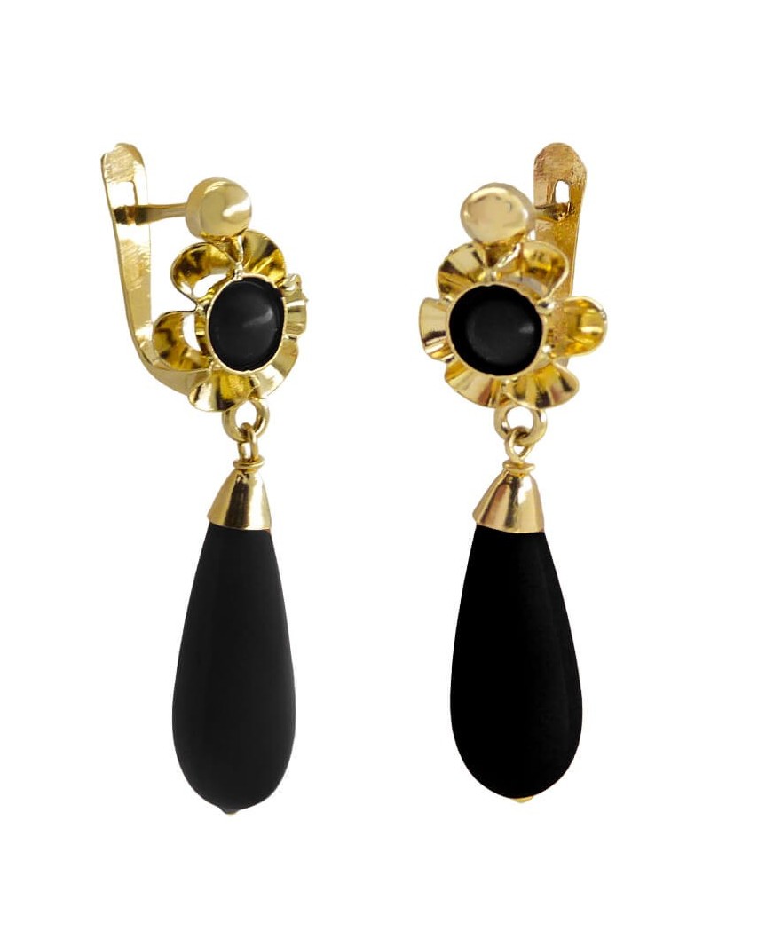 PENDIENTES ARQUILLO PERITA NEGRO 30MM CATALAN