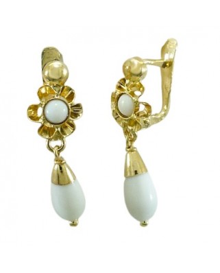 PENDIENTES ARQUILLO Y PERITA COLOR MARFIL .20MM.