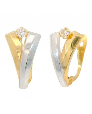 PENDIENTES BANDA BICOLOR CON CIRCONITA. CATALÁN.