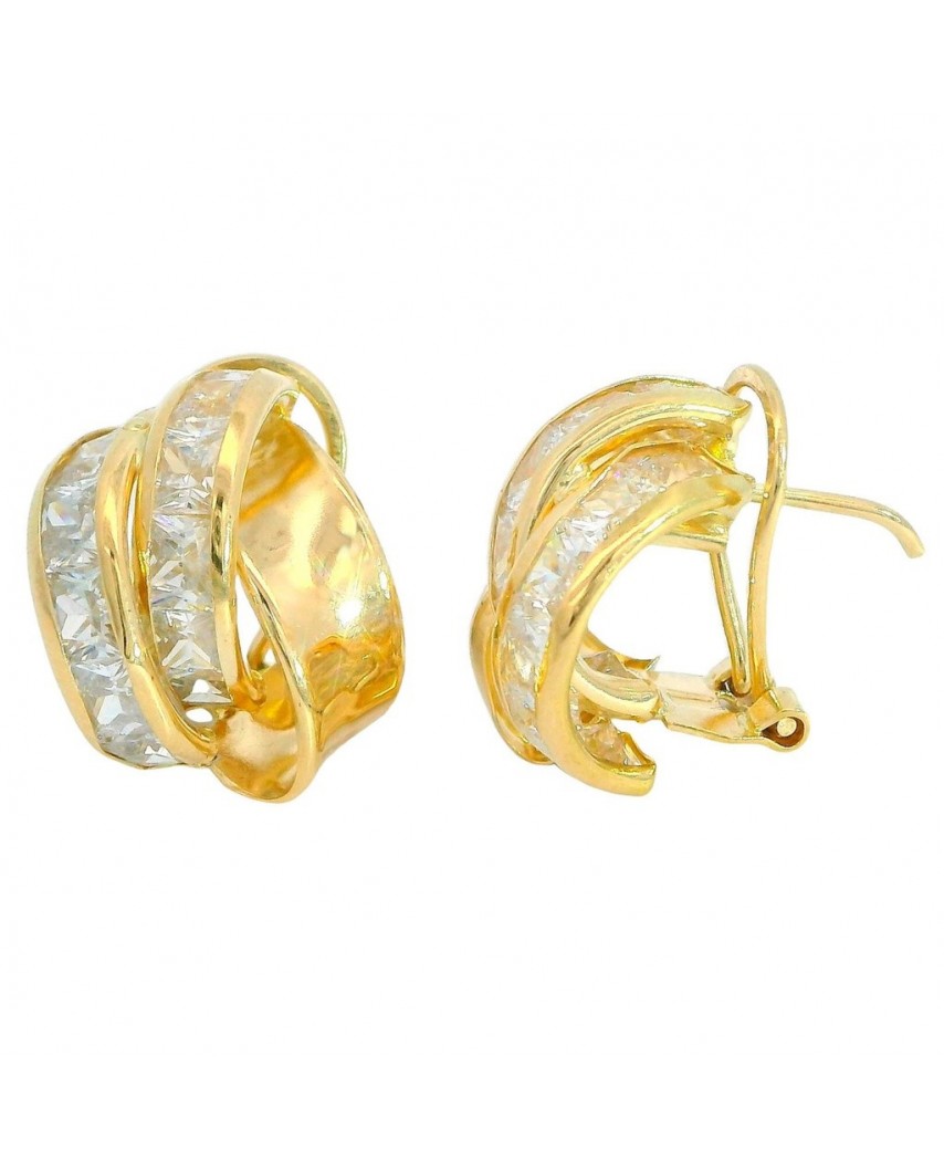 PENDIENTES BANDA CARRÉ OMEGA.15x12MM.