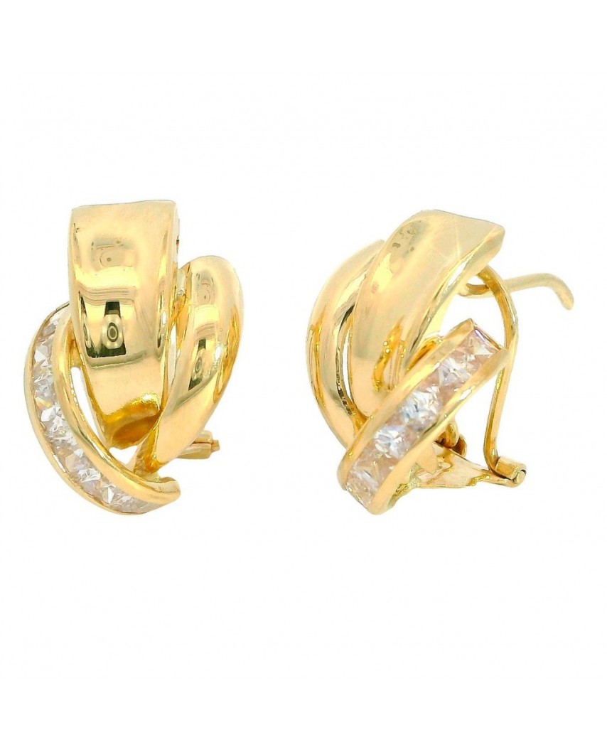 PENDIENTES BANDA PIEDRAS OMEGA.15x10MM.