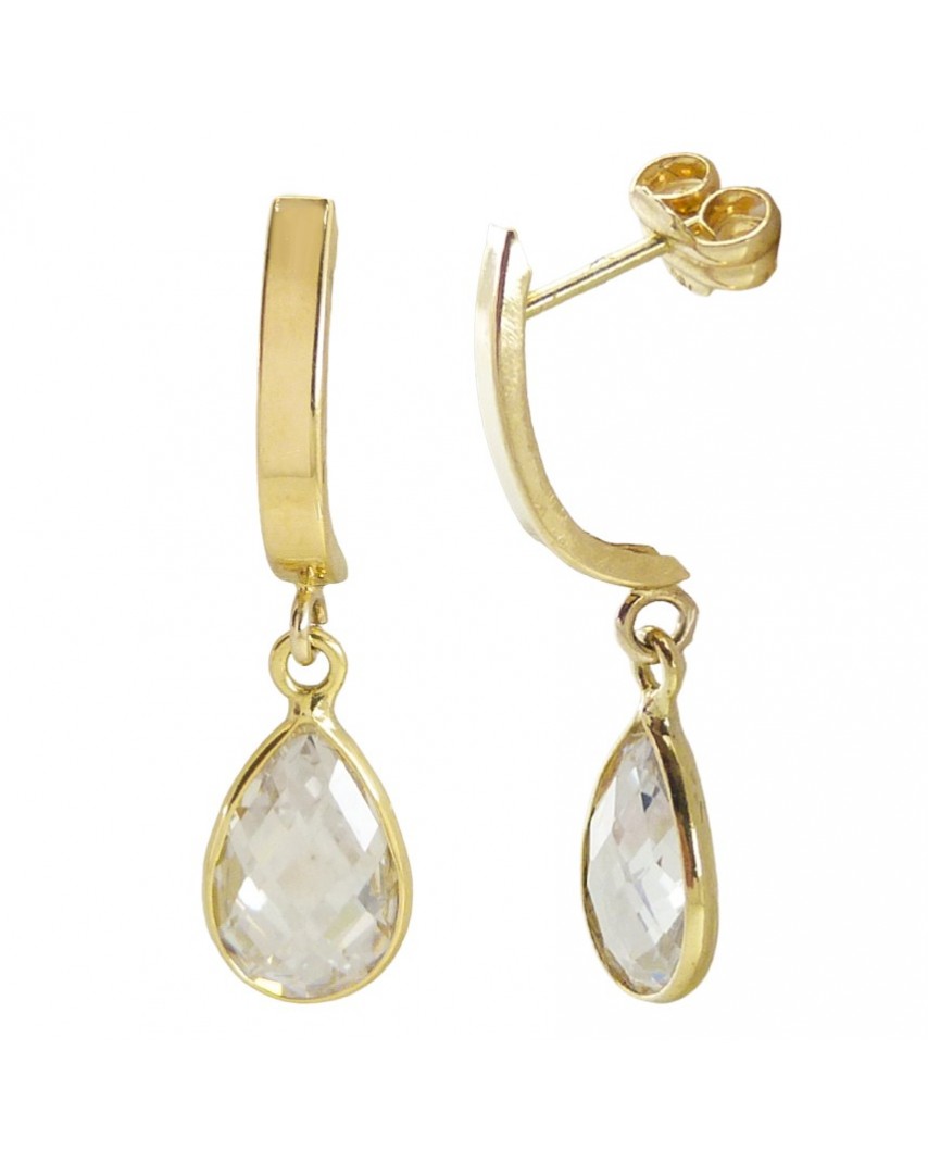 PENDIENTES BANDA Y CIRCONITA 9x6MM.PRESION.