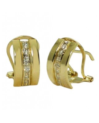 PENDIENTES BANDA Y CIRCONITA CARRÉ.OMEGA