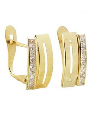 PENDIENTES BANDA Y CIRCONITAS. CATALAN.12x5MM.