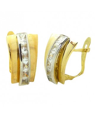 PENDIENTES BANDA Y CIRCONTAS.CATALAN.14x8MM.