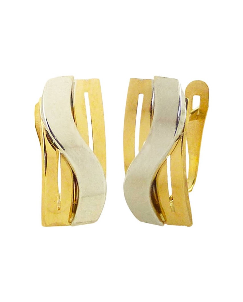 PENDIENTES BANDAS BICOLOR 12x6MM CATALAN