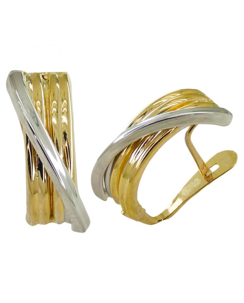 PENDIENTES BANDAS BICOLOR 16x6MM CATALAN