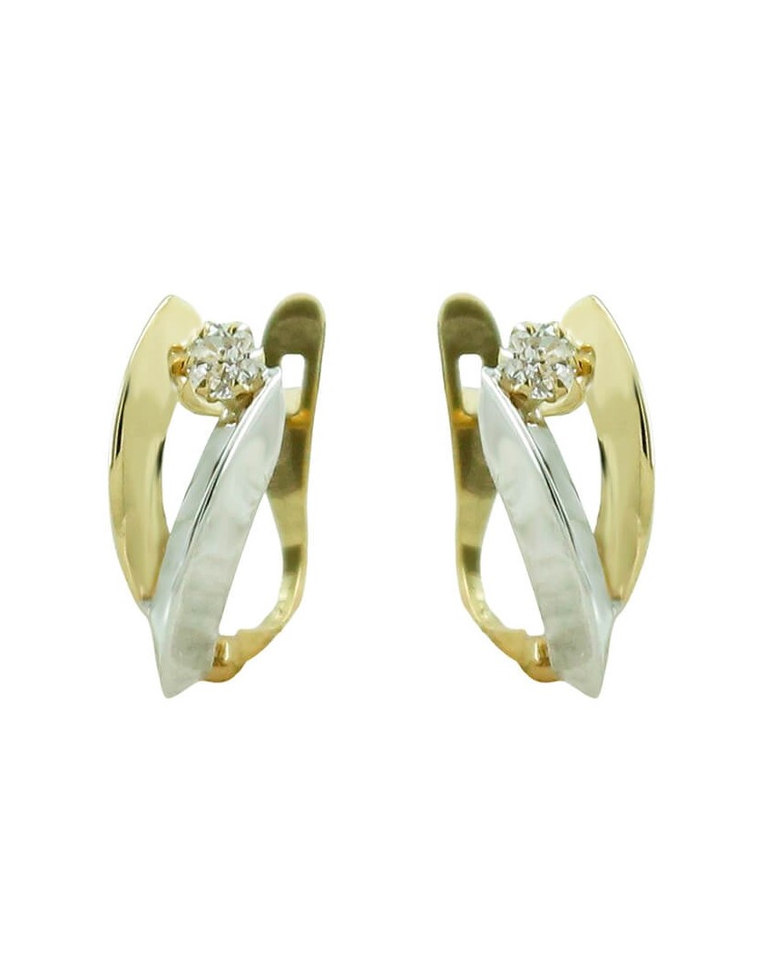 PENDIENTES BANDAS BICOLOR Y CIRCONITAS.CATALAN.