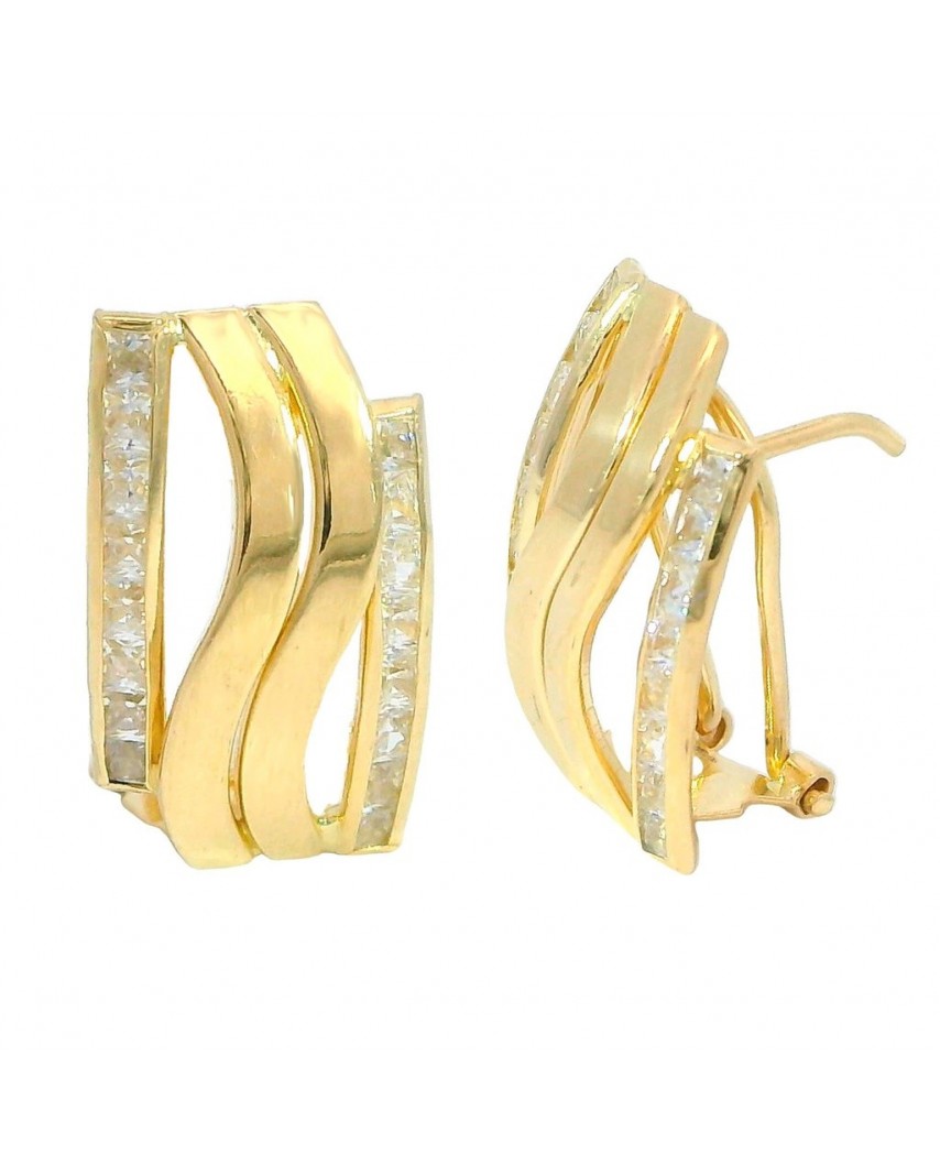 PENDIENTES BANDAS CIRCONITAS CARRÉ.19x9MM.