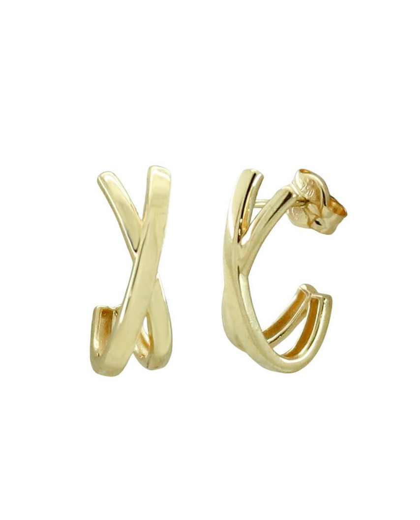 PENDIENTES BANDAS CRUZADAS.15MM.PRESION