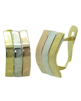 PENDIENTES BANDAS TRICOLOR CATALAN 11x6MM.