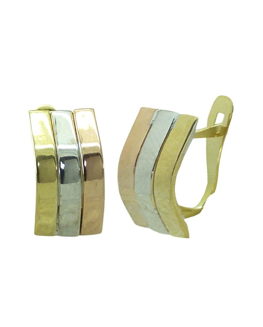 PENDIENTES BANDAS TRICOLOR CATALAN 11x6MM.