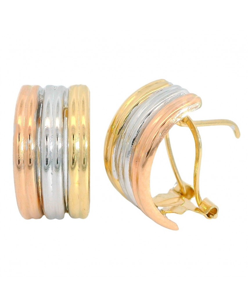 PENDIENTES BANDAS TRICOLOR OMEGA.15x9MM.