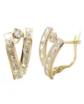 PENDIENTES BANDAS Y CIRCONITAS CARRE.CATALAN.21MM.