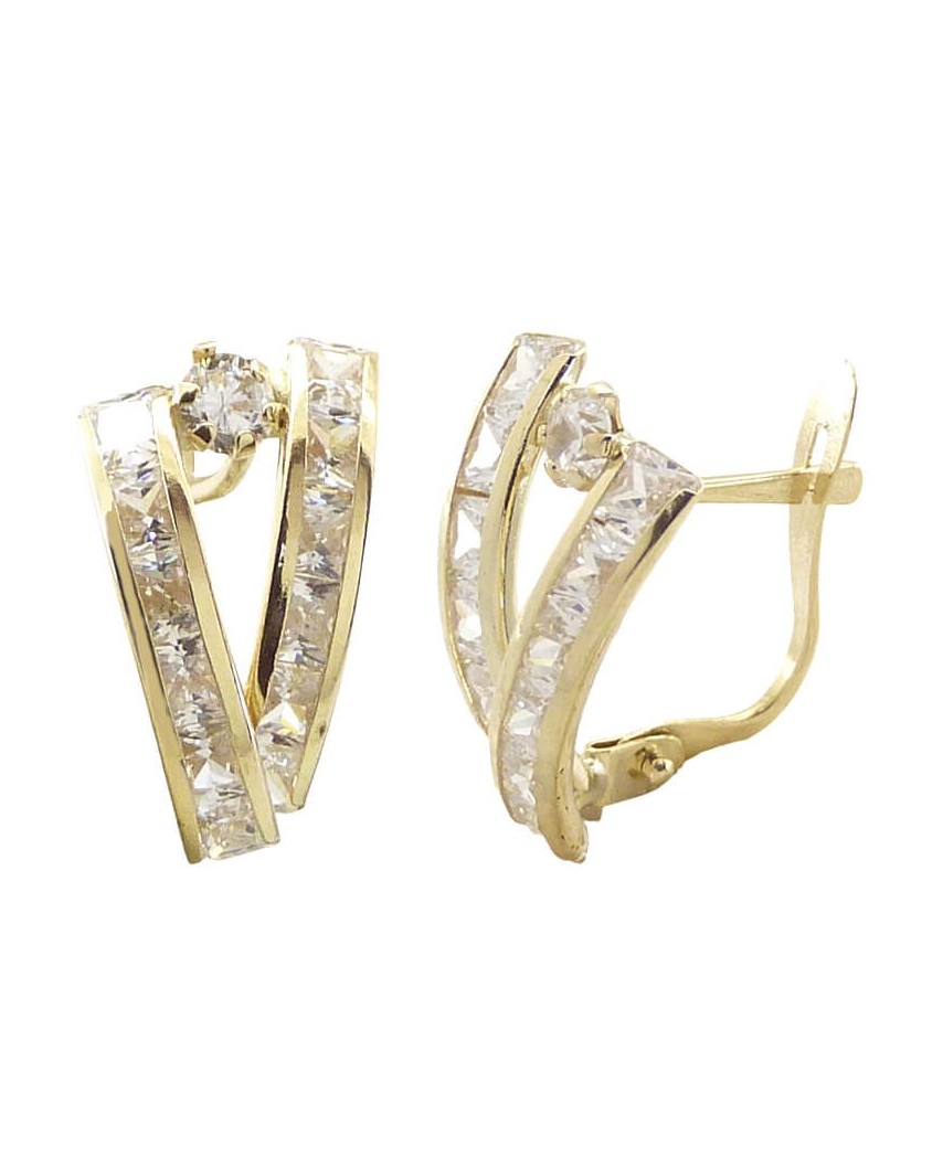 PENDIENTES BANDAS Y CIRCONITAS CARRE.CATALAN.21MM.