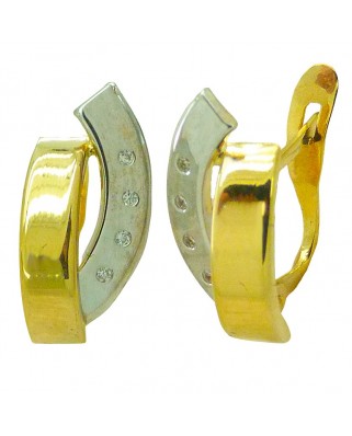 PENDIENTES BICOLOR BANDAS Y CIRCONITAS CARRE.CATALAN.