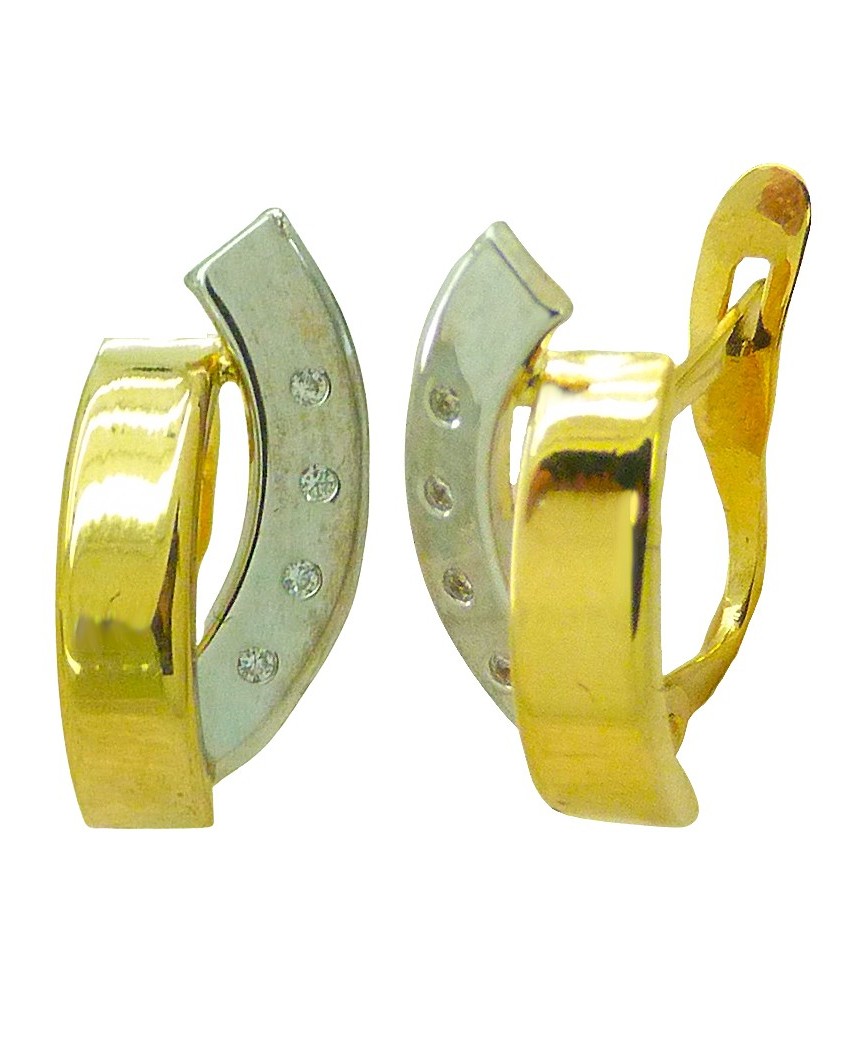 PENDIENTES BICOLOR BANDAS Y CIRCONITAS CARRE.CATALAN.