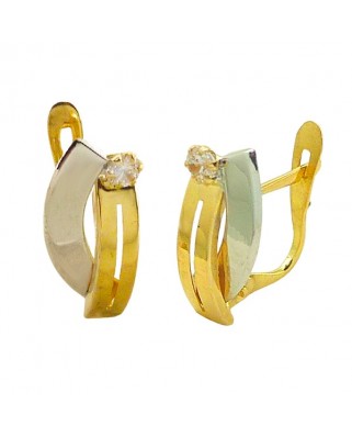 PENDIENTES BICOLOR BANDAS Y CIRCONITAS CARRE.CATALAN.