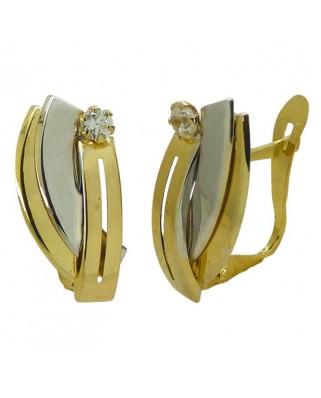 PENDIENTES BICOLOR BANDAS Y CIRCONITAS CARRE.CATALAN.