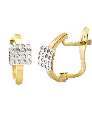 PENDIENTES BICOLOR CUADRADO CATALAN.12MM.