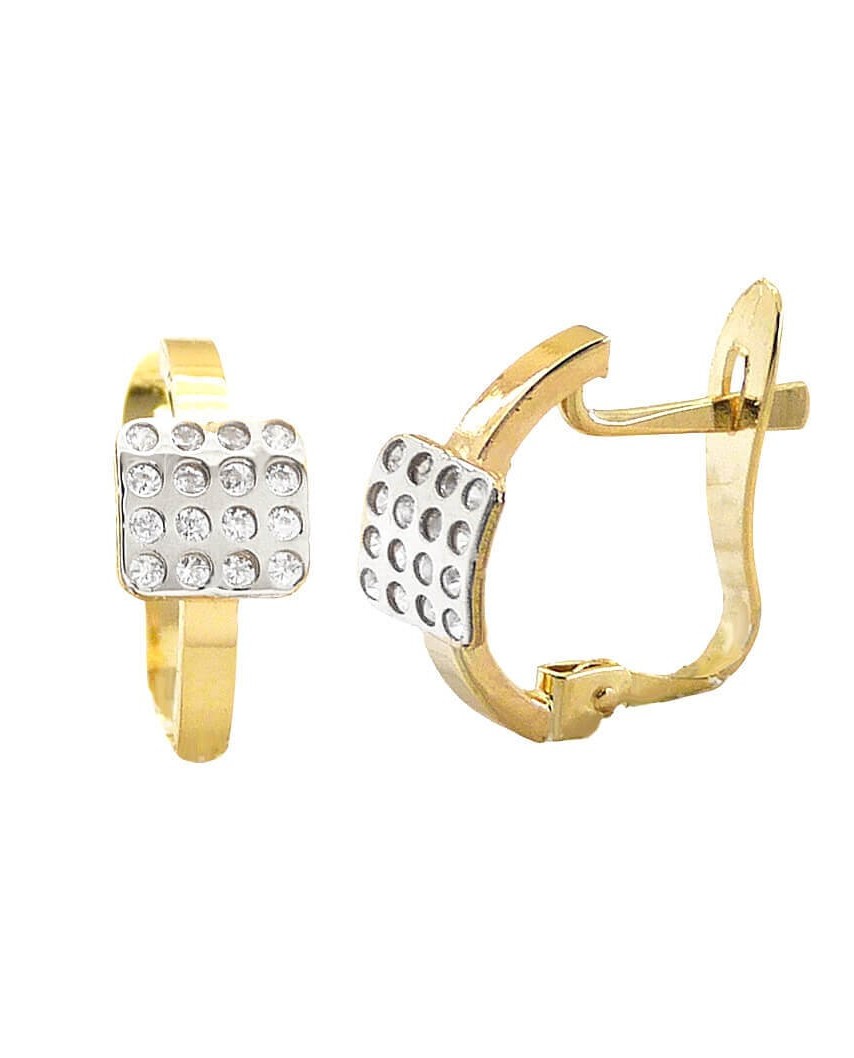 PENDIENTES BICOLOR CUADRADO CATALAN.12MM.