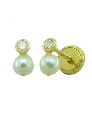 PENDIENTES BOCEL 2MM Y PERLA 3MM TORNILLO