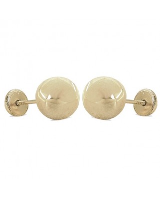 PENDIENTES BOLA LISA 7MM.TORNILLO ORO BLANCO.