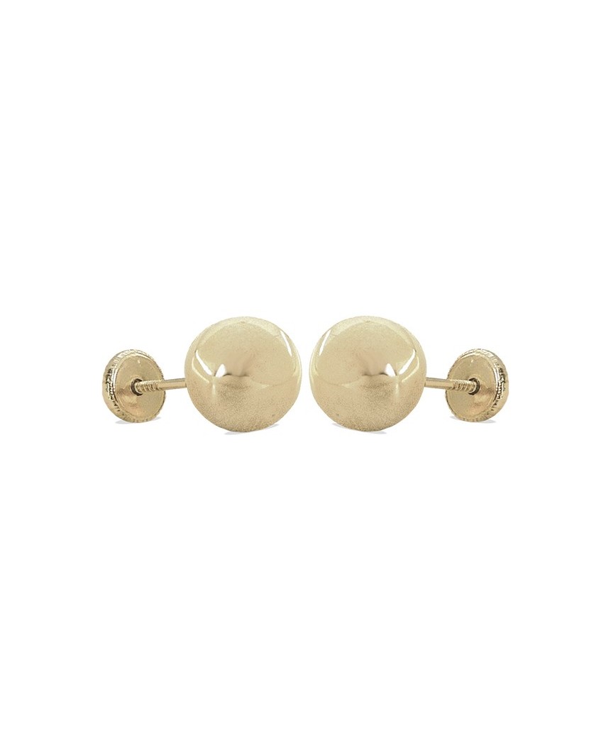 PENDIENTES BOLA LISA 7MM.TORNILLO ORO BLANCO.