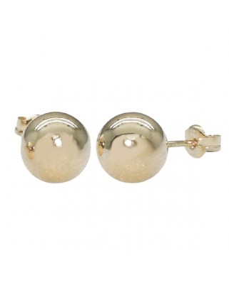 PENDIENTES BOLA LISA ORO BLANCO 10MM.PRESION