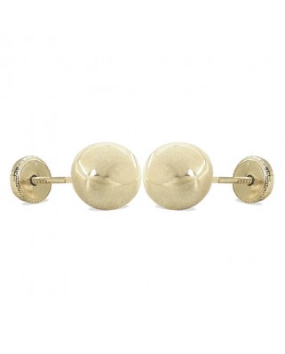 PENDIENTES BOLA ORO BLANCO LISA 6MM.TORNILLO
