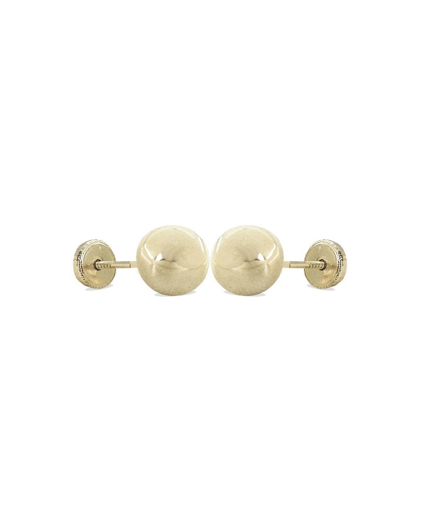 PENDIENTES BOLA ORO BLANCO LISA 6MM.TORNILLO