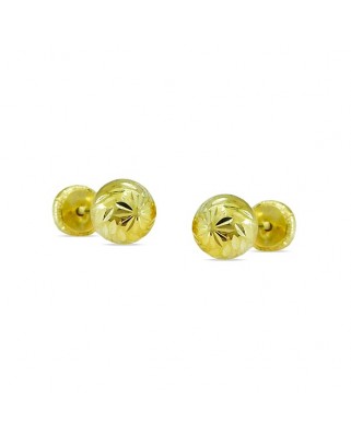 PENDIENTES BOLA TALLADA 3MM.TORNILLO.