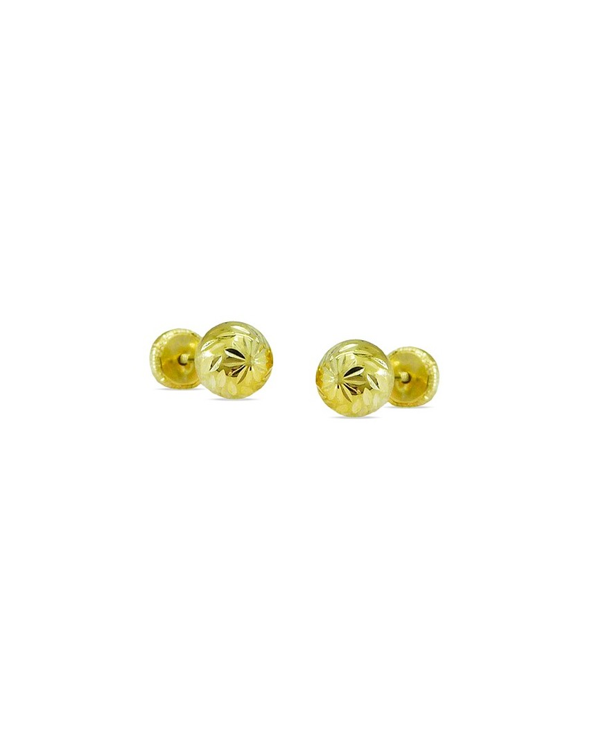 PENDIENTES BOLA TALLADA 3MM.TORNILLO.