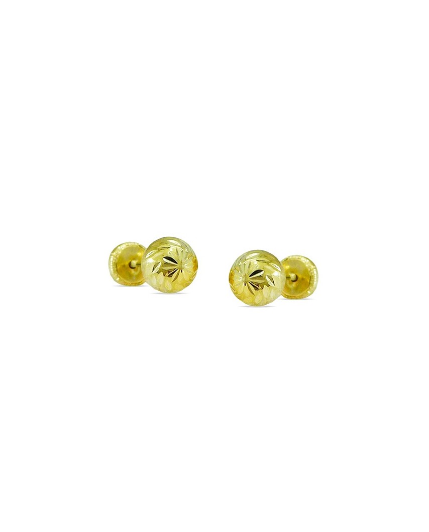 PENDIENTES BOLA TALLADA 4MM.TORNILLO.
