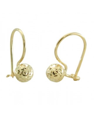 PENDIENTES BOLA TALLADA 5MM Y CIERRE HIPPIE.