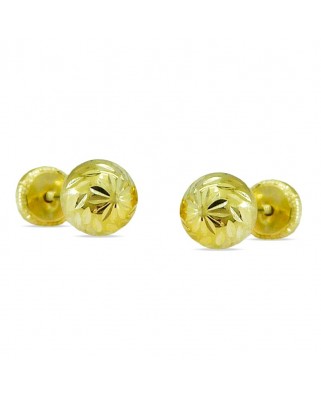 PENDIENTES BOLA TALLADA 5MM.TORNILLO.