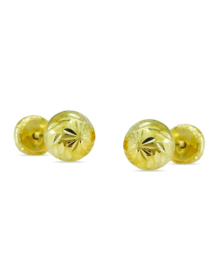 PENDIENTES BOLA TALLADA 5MM.TORNILLO.