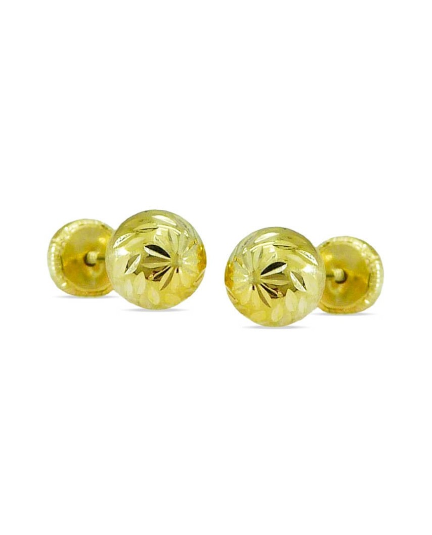 PENDIENTES BOLA TALLADA 6MM.TORNILLO.