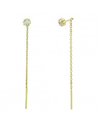 PENDIENTES CADENA Y  GARRA DE CIRCONITA.