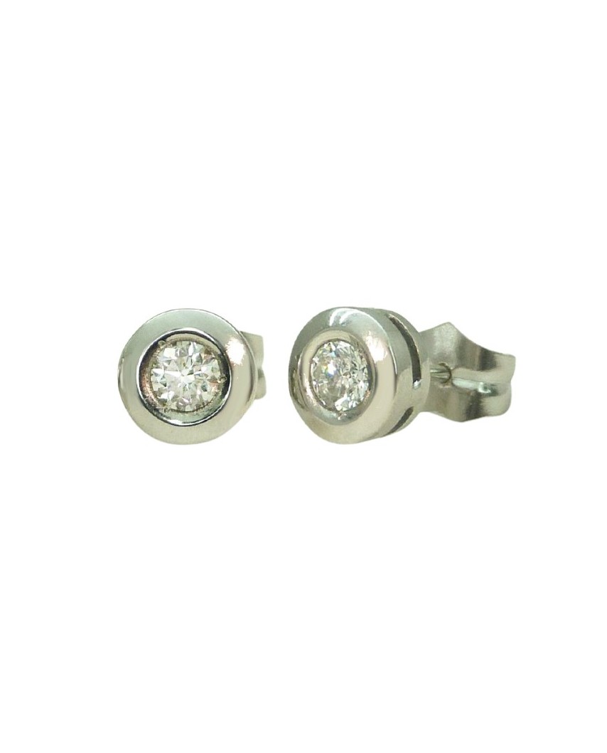 PENDIENTES CHATON BRILLANTE 3.5MM VS-H 0.34 CT TW.