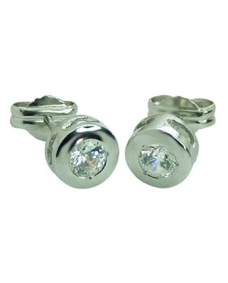 PENDIENTES CHATON BRILLANTE 4.00MM VS-H 0.50CT TW.